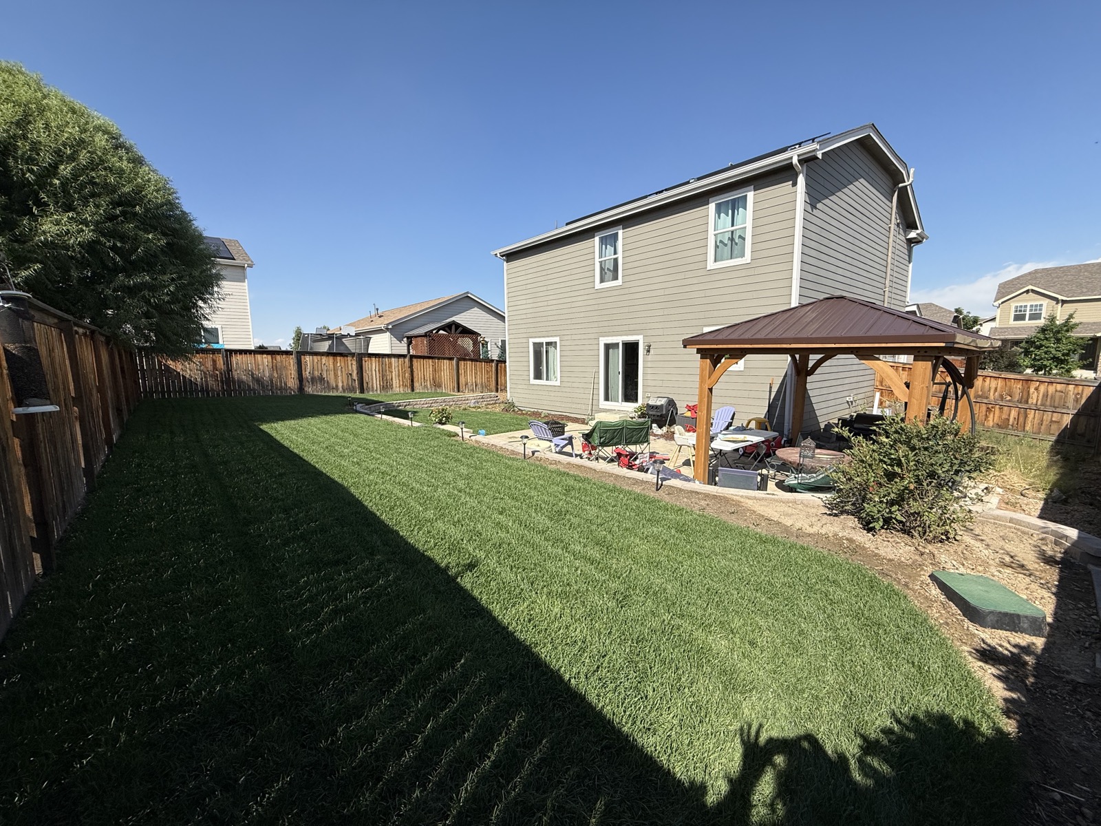 Backyard Paradise with Custom Pergola - After