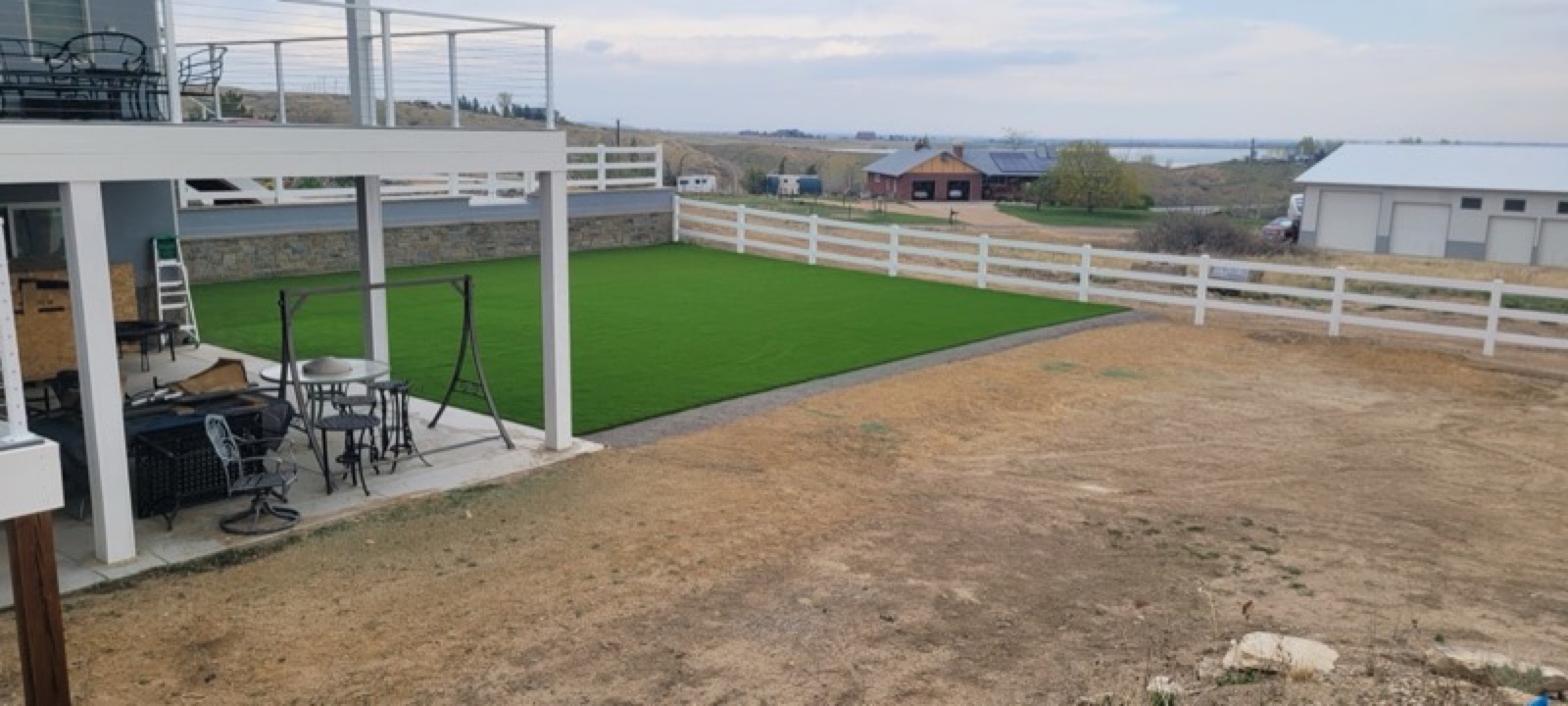 Artificial Turf Installation with Pergola